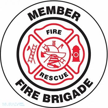 ACCUFORM Hard Hat Label Red Black/White, 3XAW4