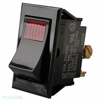 CARLING TECHNOLOGIES Lighted Rocker Switch SPST 3 Connections, 3XC60