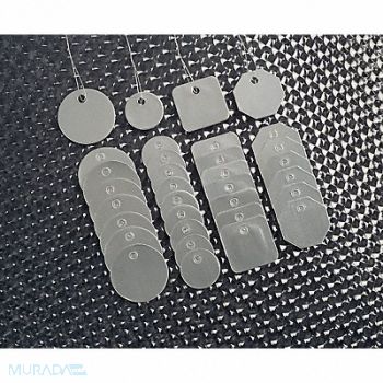 SEE ALL INDUSTRIES Blank Tag Alum 1 1/4in H 1 1/4in W PK25, 3XEF6