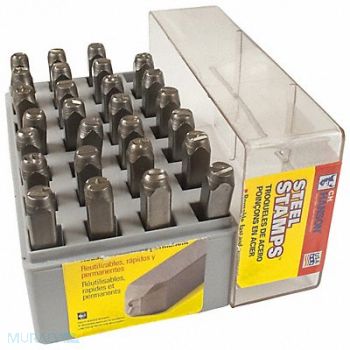 C.H. HANSON Letter Set 1/4 in H Steel, 3XFH8