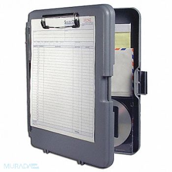 SAUNDERS Storage Clipboard Letter Sz Plastic Gray, 3XFP9