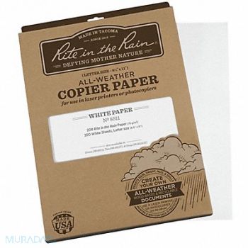 RITE IN THE RAIN Waterproof Laser Paper 8-1/2 x11 PK200, 3XFR7