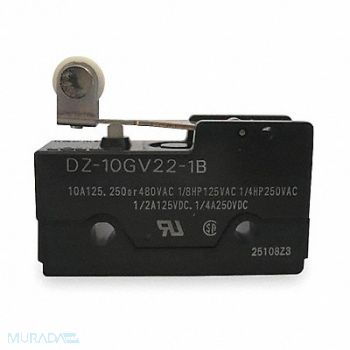 OMRON Swch 10A DPDT Shrt Hinge Roller Lever, 3XG32