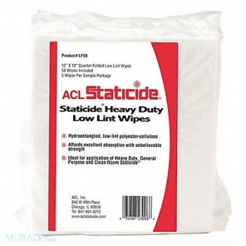 ACL STATICIDE Dry Wipe 12 x 13 White, 3XJW6