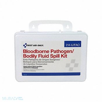 FIRST AID ONLY Biohazard Spill Kit Carrying Case White, 3XKW9