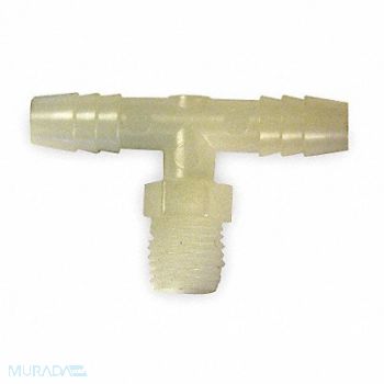 ELDON JAMES Male Tee 1/4 x 1/2 In Polypropylene PK10, 1ZKU8