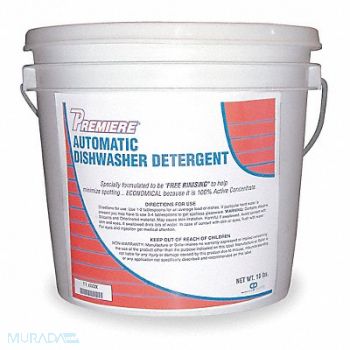 PREMIERE Dishwasher Detergent Bucket 10 lb Powder, 3YB70