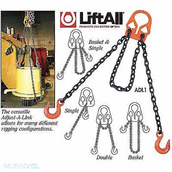LIFT-ALL Chain Sling G100 Aly Stl 10 ft L, 3YCX7
