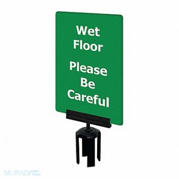 TENSABARRIER Acrylic Sign Green Wet Floor, 3YHK9