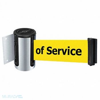 TENSABARRIER D0091 Belt Barrier Chrome Belt Yellow, 3YJN6