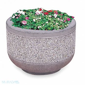 WAUSAU TILE Security Planter Round 24 in L 17 in H, 3YMC6