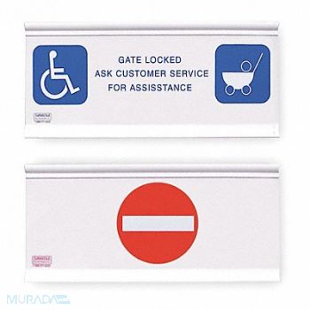 TURNSTILE Gate Locked/No Entry Gate Signage, 3YMG8