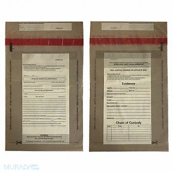 CORTECH Evidence Bag Dual Sided 8 x 5 In PK100, 3YMK2
