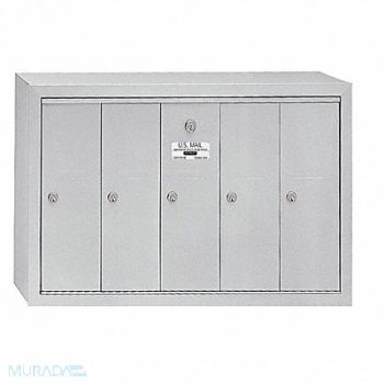SALSBURY INDUSTRIES Vertical Mailbox 5 Doors Alum, 3YNT6