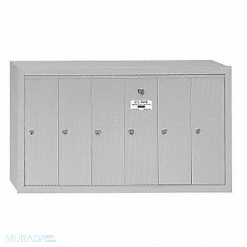 SALSBURY INDUSTRIES Vertical Mailbox 6 Doors Alum, 3YNT7