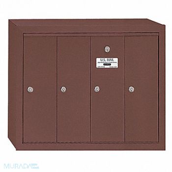 SALSBURY INDUSTRIES Vertical Mailbox 4 Doors Bronze, 3YNU6