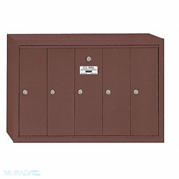 SALSBURY INDUSTRIES Vertical Mailbox 5 Doors Bronze, 3YNU7