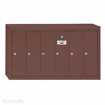 SALSBURY INDUSTRIES Vertical Mailbox 6 Doors Bronze, 3YNU8