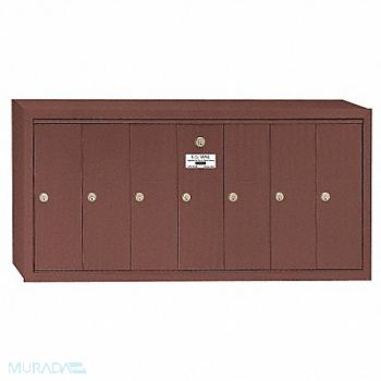 SALSBURY INDUSTRIES Vertical Mailbox 7 Doors Bronze, 3YNU9