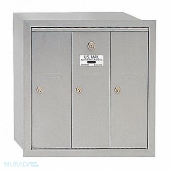 SALSBURY INDUSTRIES Vertical Mailbox 3 Doors Alum, 3YNV1
