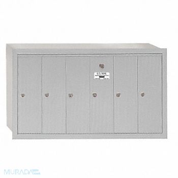 SALSBURY INDUSTRIES Vertical Mailbox 6 Doors Alum, 3YNV4