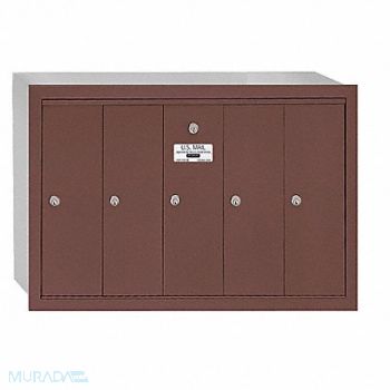 SALSBURY INDUSTRIES Vertical Mailbox 5 Doors Bronze, 3YNW4