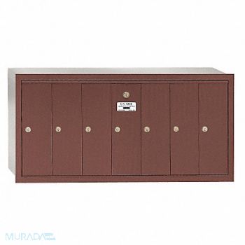 SALSBURY INDUSTRIES Vertical Mailbox 7 Doors Bronze, 3YNW6