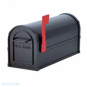 SALSBURY INDUSTRIES D0051 Heavy Duty Mailbox Black 7.5x9.5x20.5 In, 3YNZ1