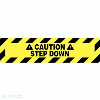 GRAINGER APPROVED Floor Sign Black/Yellow 24 in x 6 in, 3YRW3