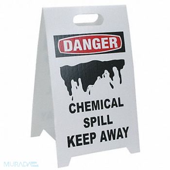 SEE ALL INDUSTRIES Floor Safety Sign White Plastic 20 in H, 3YTD6