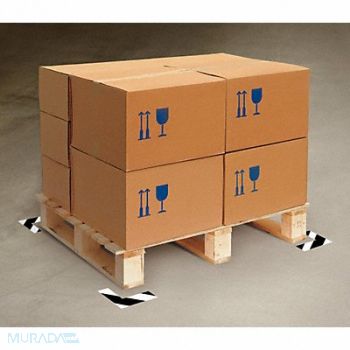 MIGHTY LINE K3729 Floor Tape Black/White 2 inx6 in L PK100, 3YTG2