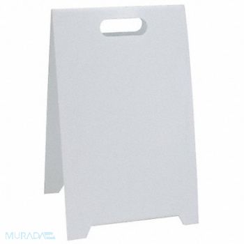 SEE ALL INDUSTRIES Blank Floor Stand Sign White Plastic, 3YTV1
