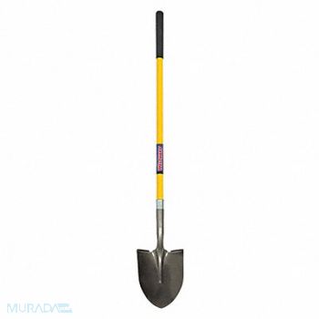 WESTWARD Round Point Shovel 48 In.Handle 14 ga., 3YU82