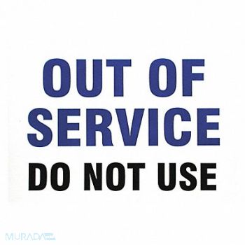 BRADY Service Sign Out of Service Do Not Use, 542Z73