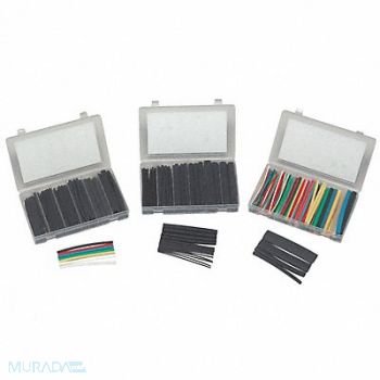 PANDUIT Shrink Tubing Kit R Y G B W C B 126 Pc, 3YWT4