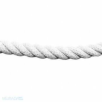LAWRENCE METAL Barrier Rope 1-1/2 In x 6 ft White, 3ZAF2