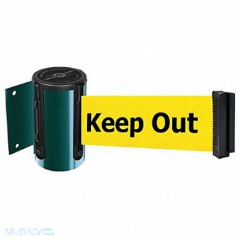 TENSABARRIER D0095 Belt Barrier Green Belt Color Yellow, 3ZAF9