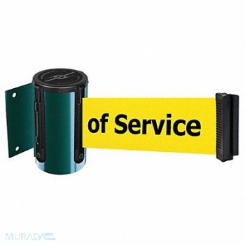 TENSABARRIER D0095 Belt Barrier Green Belt Color Yellow, 3ZAG2