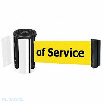 TENSABARRIER D0097 Belt Barrier Chrome Belt Color Yellow, 3ZAJ2