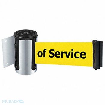 TENSABARRIER D0097 Belt Barrier Chrome Belt Color Yellow, 3ZAK4