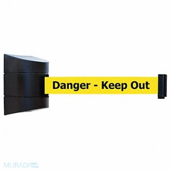 TENSABARRIER D0104 Belt Barrier Black Belt Color Yellow, 3ZAV6