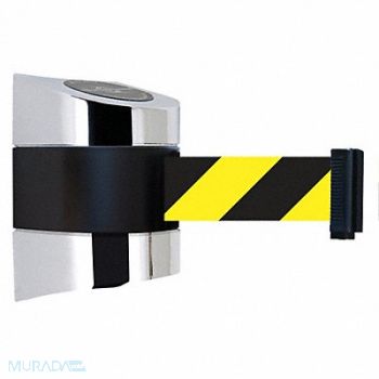 TENSABARRIER D0114 Belt Barrier Chrome Belt Yellow/Black, 3ZCF9