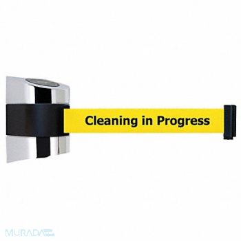 TENSABARRIER D0115 Belt Barrier Chrome Belt Color Yellow, 3ZCG3