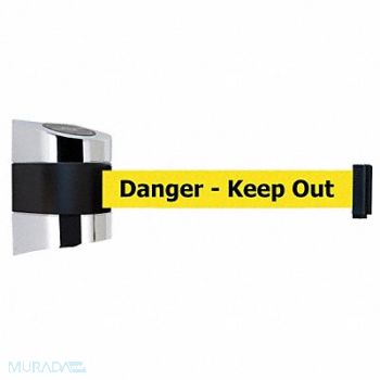 TENSABARRIER D0115 Belt Barrier Chrome Belt Color Yellow, 3ZCG4