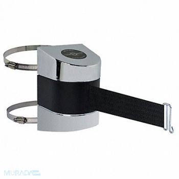 TENSABARRIER D0121 Belt Barrier Chrome Belt Color Black, 3ZCG6