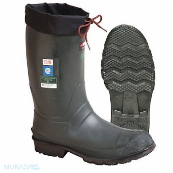 BAFFIN E7852 Rubber Boot Men s 9 Mid-Calf Green PR, 3ZFX4
