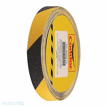CONDOR AntiSlip Tape 60 ftLx1 W BLK/YLW 60Grit, 3ZG31