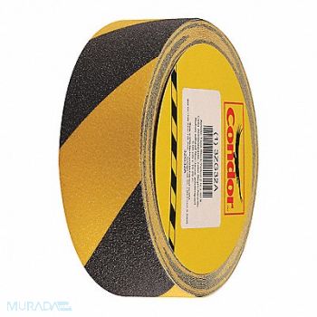 CONDOR AntiSlip Tape 60 ftLx2 W BLK/YLW 60Grit, 3ZG32