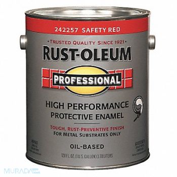 RUST-OLEUM Alkyd EnamelSafeRedGloss 1gal, 3ZHX7