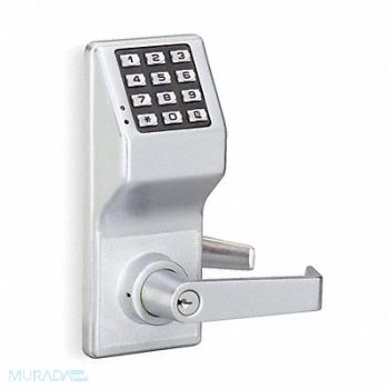TRILOGY BY ALARM LOCK Electronic Lock Satin Chrome 12 Button, 6JD79